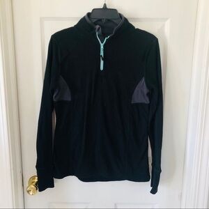 RBX Black fleece work out running half zip comfy cozy thumb holes shirt size XS